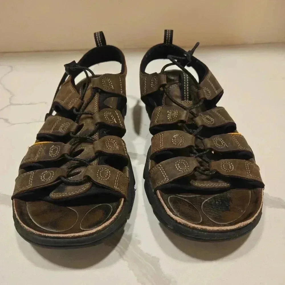 Keen Daytona Mens Leather Waterproof Open Toe Hiking Sandals Brown Size 12